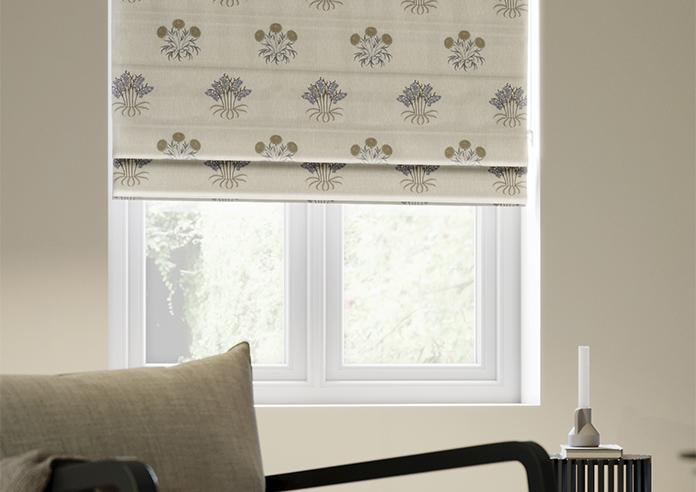 William Morris At Home Lily Flower Embroidery, Woad - Twist&Fit Roman Blind - Image 5